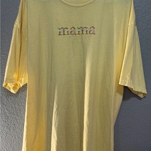 Comfort Colors Yellow 'Mama' Embroidered T-Shirt